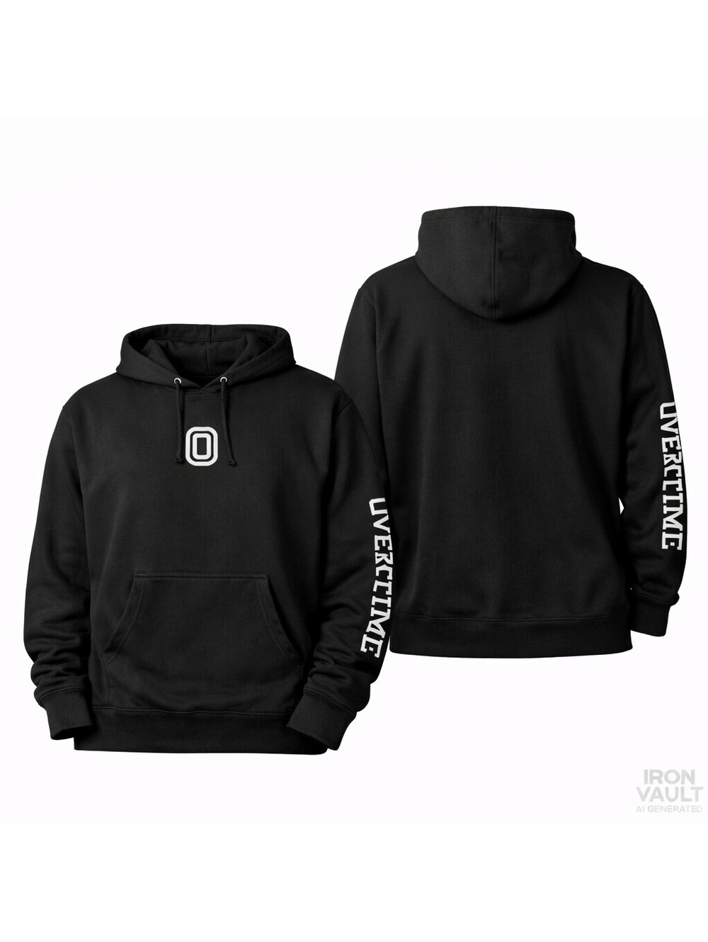 Independent Trading Co. Overtime Black Hoodie Sweatshirt Men's Size L Pullover